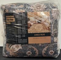 8'x10' Home Dynamix Floral Area Rug & BENA White Mushroom Table Lamp - 2