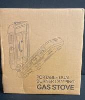 GGC VM-YCY01 Portable Dual-Burner Camping Gas Stove, 17,060 BTU, Foldable Design, Orange ) New in Box )