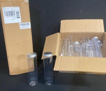 Clear PET Plastic Bottles with Screw-Top Aluminum Lids, 250 mL Capacity - Floor Lamp with Multiple Color Lampshades ( New in Box )