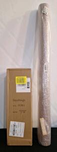 (1) HoperBriwght Floor Lamp W/ 3-Color Light Output, Ivory Lampshade, Remote & Bulb & (1) Zinkooat Foux Leather Table Cover, 2-Sided, Brown Gray, 40"W x 90"L