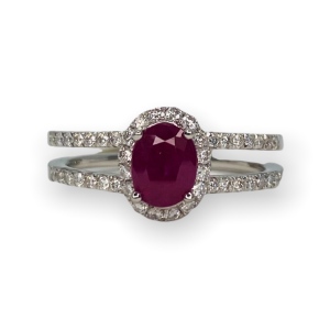$6,300 Value, Platinum Ruby & Diamond Ring