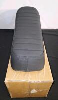 (1) Retro Fabric Motorcycle Seat, Black, 20-1/2" Length - 2