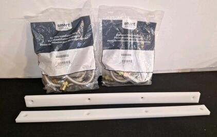(2) Electrolux Smart Choice Stainless Steel 4-Foot Gas Connector Kits, 5/8 OD, Part# 5304517112 & (2) Crosscut Sleds For Table Saw, Miter Slot Runners, 1-1/2" x 3/8" x 24", Premium UHMW Miter Bar W/ Predrilled Holes, Ideal for U Tracks, Router Table, B