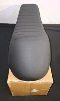 (1) Retro Fabric Motorcycle Seat, Black, 20-1/2" Length - 3