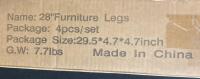 28" Steel Furniture Legs, Black, Set of 4, Heavy Duty, Made in China, Batch X0040EYBJ9- Art - Sign Holders - 2