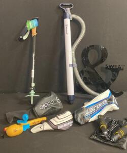 Mixed Sporting Goods Lot: Callaway/Cobra/Aerojet Golf Headcovers, Cascade Trekking Pole, Attwood Pump