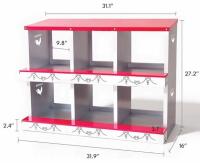COZOFU 6-Compartment Chicken Nesting Box with Rollaway Egg Collection System - 2