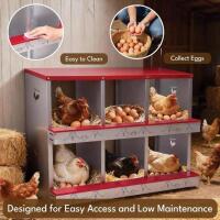 COZOFU 6-Compartment Chicken Nesting Box with Rollaway Egg Collection System - 4
