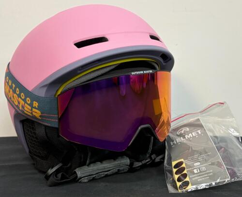 Outdoor Master Kelvin MIPS Ski/Snowboard Helmet Large Pink + Falcon Goggles Zeiss Lens Bundle