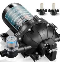 GOEHNER'S 12V 6.5 GPM Diaphragm Water Pump, 216W, 10ft Self-Priming, 70-135 PSI Adjustable