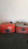 (2) Vintage 2-Stoke Marine Tanks Gas Cans