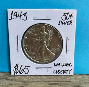 1943 Walking Liberty Half Dollar &ndash; 90% Silver, Designed by Adolph A. Weinman