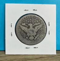 1906-S Barber Half Dollar, 90% Silver, San Francisco Mint, Circulated U.S. Coin - 2