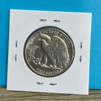 1942 Walking Liberty Half Dollar, 90% Silver, Philadelphia, 30.6mm Diameter, 12.5g Weight - 2