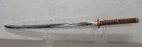 Traditional Japanese Katana Sword, Polished Steel Blade, Wood Handle, Brass Fittings, Carry Bag - 4