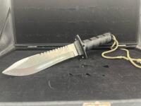 440 Stainless Survival Knife Set, 12" Fixed Blade, Sawback Spine, Paracord Sheath, Gut Hook Tool - 2