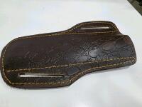 Custom Damascus Steel Fixed Blade Knife with Multi-Material Handle and Leather Sheath - 5