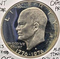 1976-S PR69CAM Mint Error Cameo Proof Ike Dollar - 2