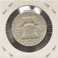 1962 Franklin Half Dollar 90% Silver, Circulated, No Mint Mark, Liberty Bell Reverse - 2