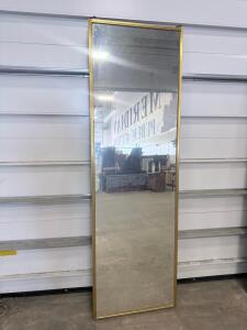69" x 30" Gold Metal Framed Full-Length Wall Mirror