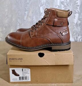 (1) Pair Of Portland Boot Company Men's Casual Lace-Up Boots In Brown, Size 6-1/2