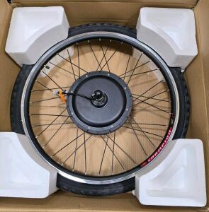 26" Front CHAMPION Alloy Rim E-Bike Wheel, Hub Motor, 500W 36V, Brushless, New Tire