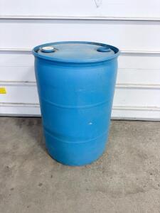 55-Gallon Blue HDPE Plastic Drum, Closed Head with Two Bungs, 34.5"x23", 23 lbs
