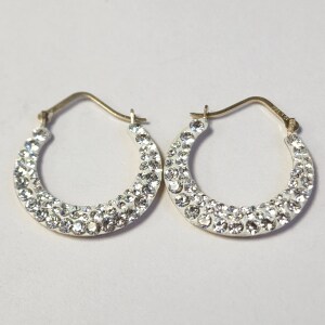 $300 10K Crystal Hoop Earrings