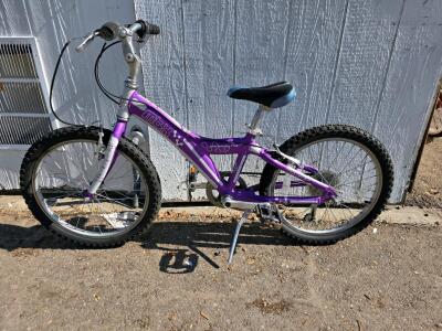 Schwinn MTX 125 20&rdquo; Kids Mountain Bike, Single Speed, V-Brake, Purple, Kickstand