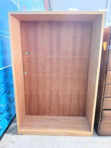 Large Open Wooden Storage Cabinet | Light Wood, 48"x24"x72", Free-Standing