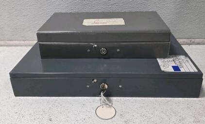 (2) Metal Lock Boxes, with Key that opens both.
