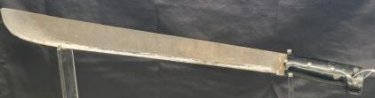 Vintage British Carbon Steel Machete, Black Bakelite Handle, Made in England, Lanyard Hole
