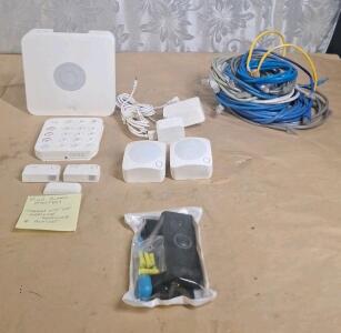 (1) Ring Video Doorbell, (1) 9-Piece Ring Alarm System & Assorted Network Patch Cables