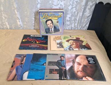Lot Of 30 Assorted Vintage Vinal Records Including Merle Haggard, John Denver & Neil Diamond