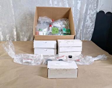 (1) 12-Count Box Of Supelco 10ml THM Flasks, (2) Ace Glass 10ml Ultrasonic Vessels W/ Nylon Bushing & More