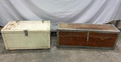 Hand made Wooden trunk( 26.5inLX14.5inWx13inH),Hand made Wooden Foot Locker(37.75inLx10inWx13.5H)
