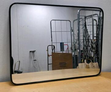 Gourmet Display Buffet Enhancements 24"x32" Rectangular & 23"x32" Oval Acrylic Presentation Mirror &ndash; Black Edge, Food Display