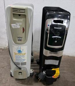 Honeywell & DeLonghi Oil-Filled Radiator Heaters, 1,500W, 5-Fin, Digital & Manual Control