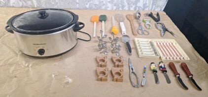 (1) Hamilton Beach Crock Pot & Assorted Cooking Utensils