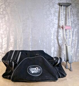 (1) Vapor - Hockey Gear Bag & (1) Pair Of Crutches