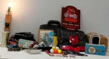 Vintage Starfire Spot Lite AC-21, 1990 Idaho License Plate, Garage Sign, Autograph Clock, More