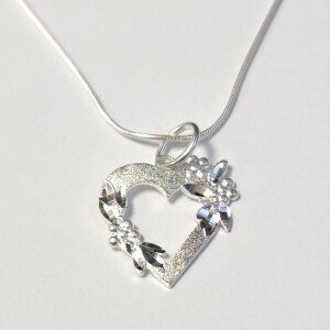 $60 Silver Heart 16" Necklace