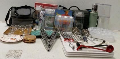 Mixed Kitchenware & Storage Lot &ndash; Stanley Thermos, Lunch Bags, Grill Cover, 30+ Pieces, Modern