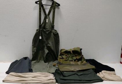 Military Lot: Pants, Overalls, Waterproof Bags, and More