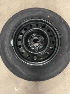 (1) Corssa Highway Terrain 235/65R17 108S Tire on 17" Black Steel Wheel for SUV/Truck- plus tire chain set stock # ZT741