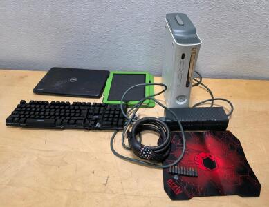 Microsoft Xbox 360 Console with Power Supply, AV Cable, Keyboard, Mouse Pad, and Accessory Bundle