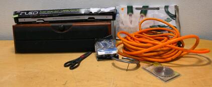 Mixed Lot: Vienna Acoustics Maestro Grand Center Channel Speaker, 250W, 4&Omega;, Serial #64028, Cherry Veneer 2ft LED Grow Light, Extension Cord, Philips Bulbs, 7-1/4" Saw Blade