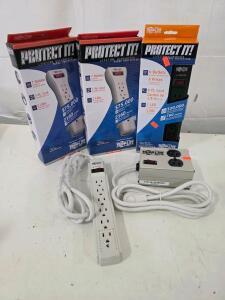 Working Tripp Lite Surge Protector Bundle: SUPER7, TLP606B, ISOBAR2-6, 2-7 Outlets, 6-7ft Cord, 790-2160J