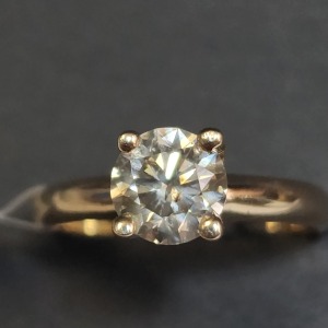 $7780 14K Diamond (1Ct,Si1,Light Green) Ring