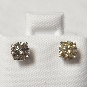 $2890 14K Diamond (0.8Ct,I1-2,Light Brown) Earrings